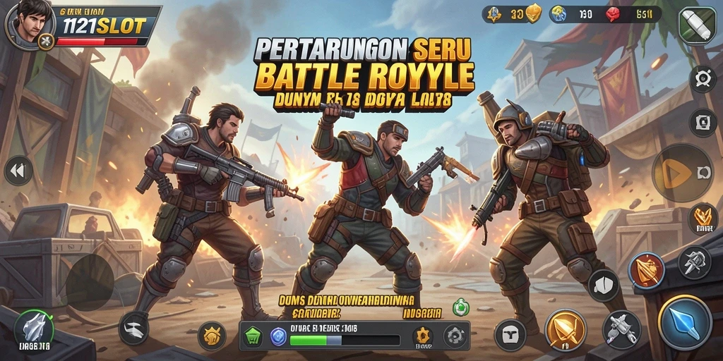 Tampilan gameplay seru dari 1121SLOT di arena Battle Royale.