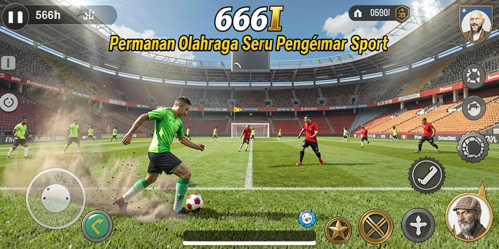 Tampilan gameplay mendebarkan dari 666I dengan aksi olahraga yang seru.