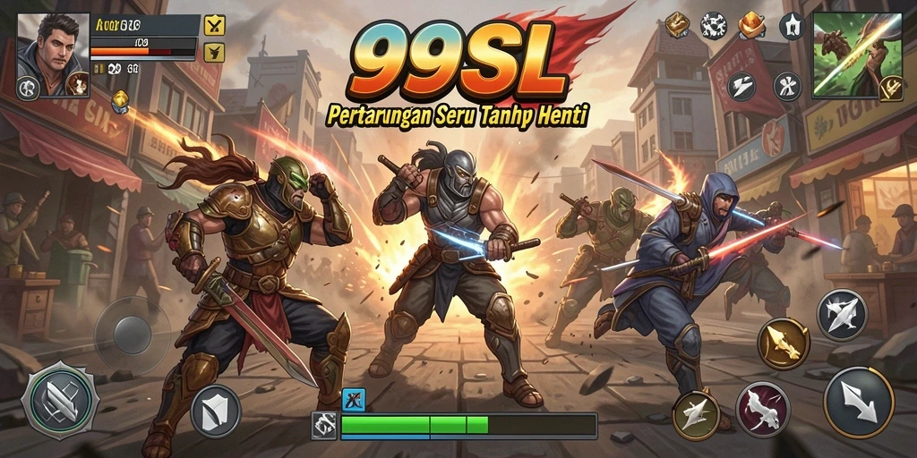 Tampilan gameplay 99SL menampilkan pertempuran yang intens dan mendebarkan.