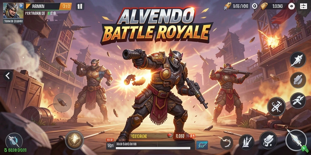 Tangkapan layar dari gameplay Battle Royale di ALVENDO.