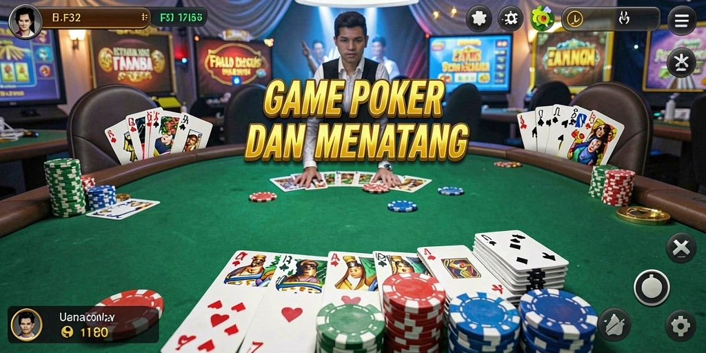 Tampilan gameplay Poker yang menarik dan interaktif di F32.