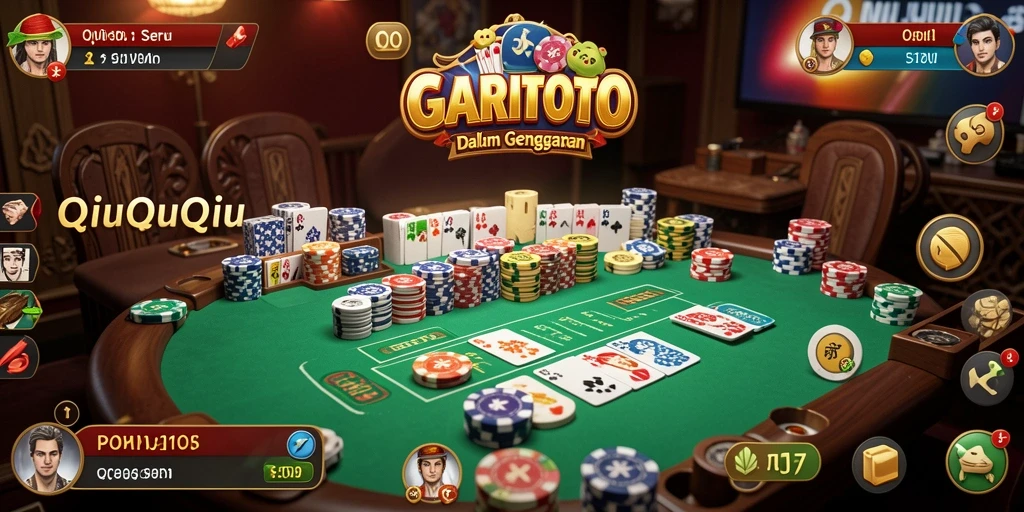 Screenshot GARITOTO menunjukkan momen seru saat bermain QiuQiu.
