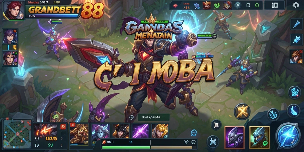Tangkapan layar dari pertempuran seru di GRANDBET88 MOBA.