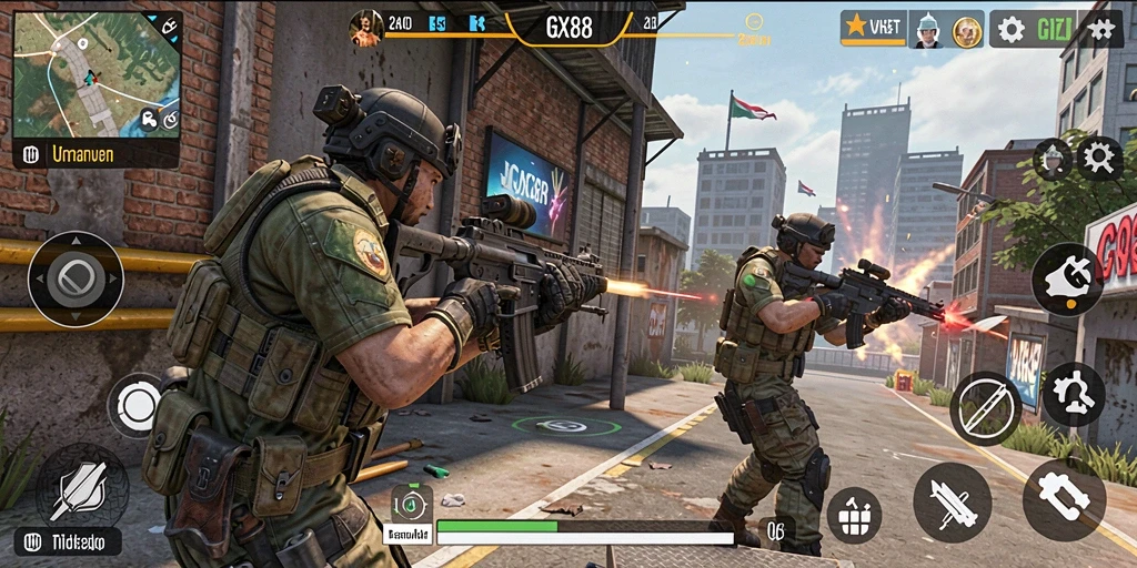 Tampilan utama gameplay GX88 yang penuh aksi seru dan mendebarkan.