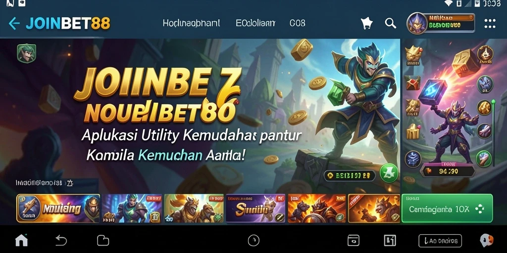 Screenshot utama aplikasi JOINBET88 menampilkan antarmuka yang intuitif.