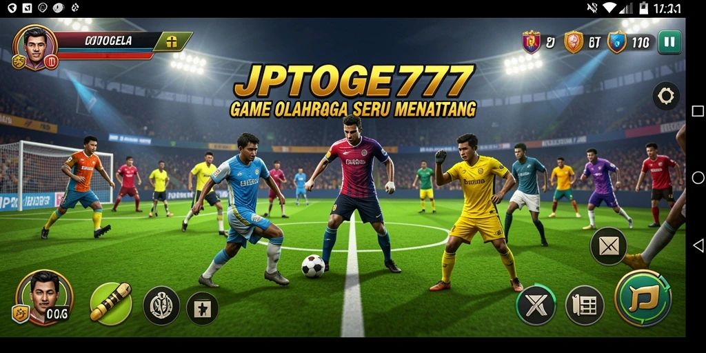 Tampilan utama gameplay JPTOGEL77 dengan aksi olahraga seru.