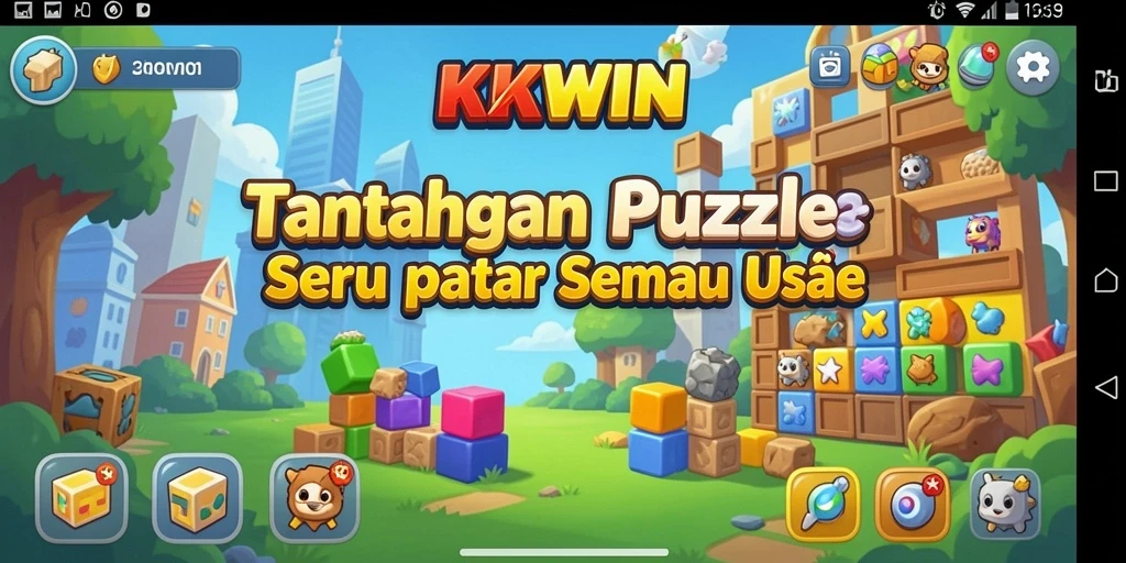 Screenshot KKWIN menampilkan pemain yang asyik memecahkan teka-teki Puzzle.