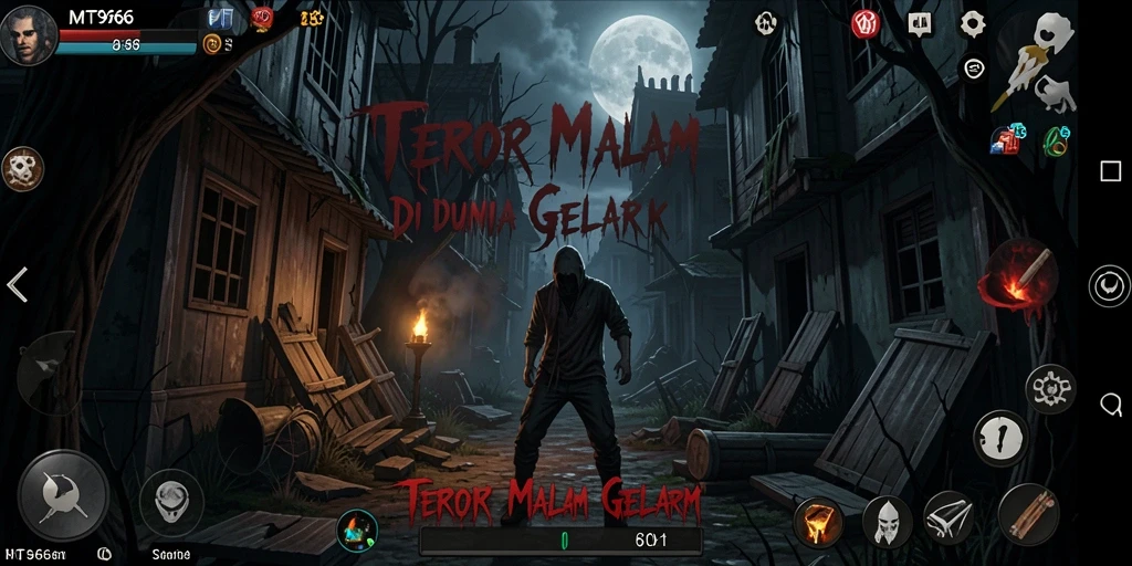Screenshot gameplay MT966 menampilkan karakter dalam kegelapan yang penuh ketegangan.