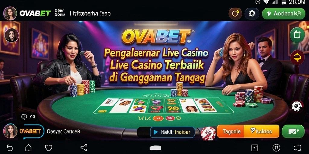 Tampilan gameplay Live Casino yang mendebarkan di OVABET.