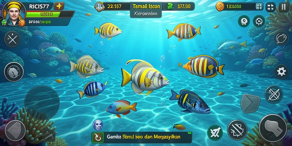 Gameplay seru RICIS77 saat menangkap ikan dengan teman-teman.