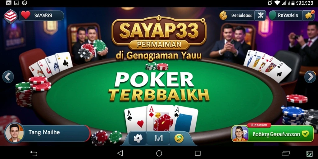 Tampilan gameplay menarik di SAYAP33 saat bermain Poker.