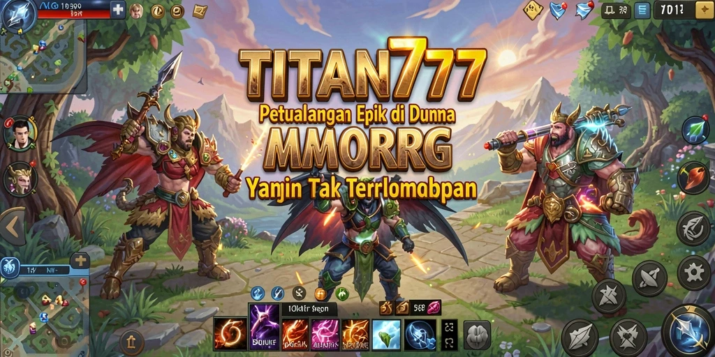 Tampilan gameplay di TITAN777 menunjukkan pertempuran seru dan interaksi pemain.