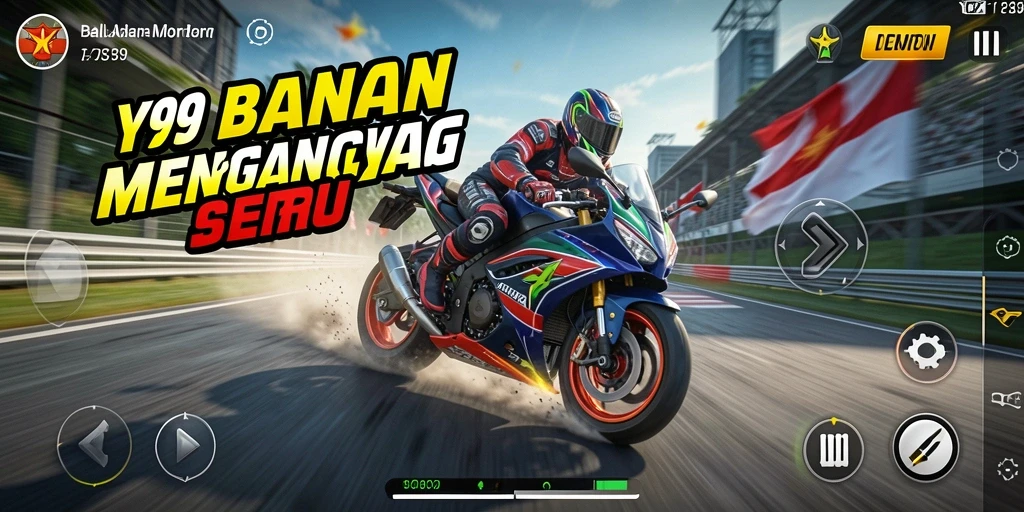 Gameplay Y89 yang mendebarkan saat balapan motor.